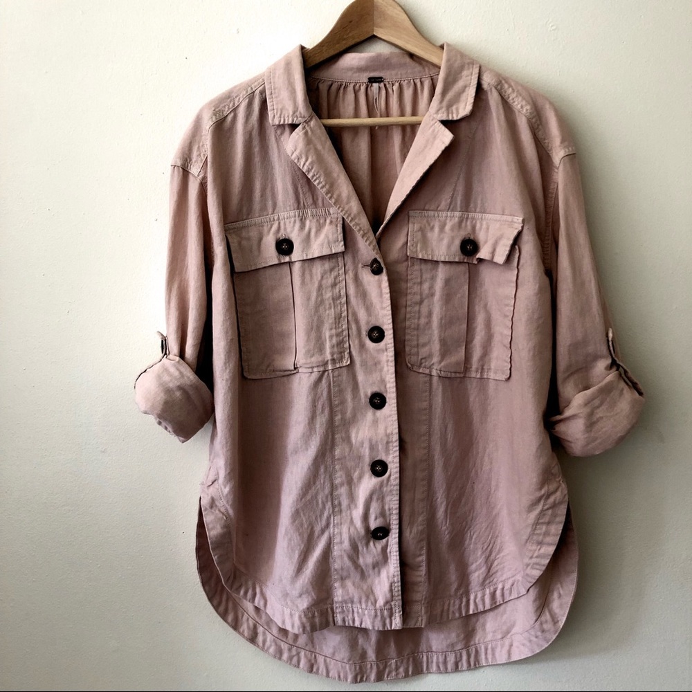 Free People Linen Button Down